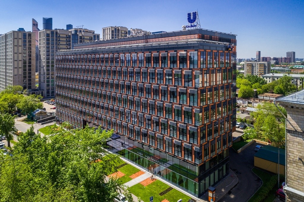 Office center with the underground parking